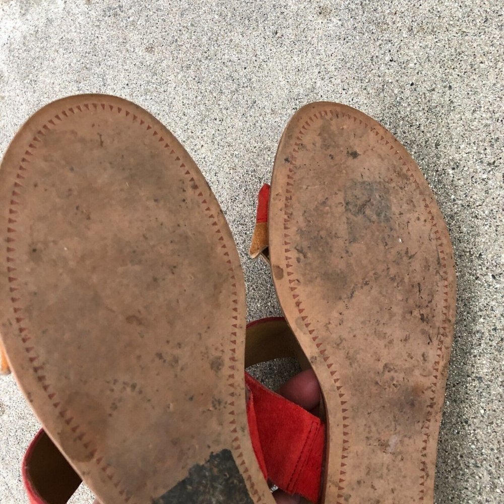 DOLCE VITA Slides Sandals Size 7 Vegan Leather Orange Shoes Womens​​​​​​ - Picture 3 of 6